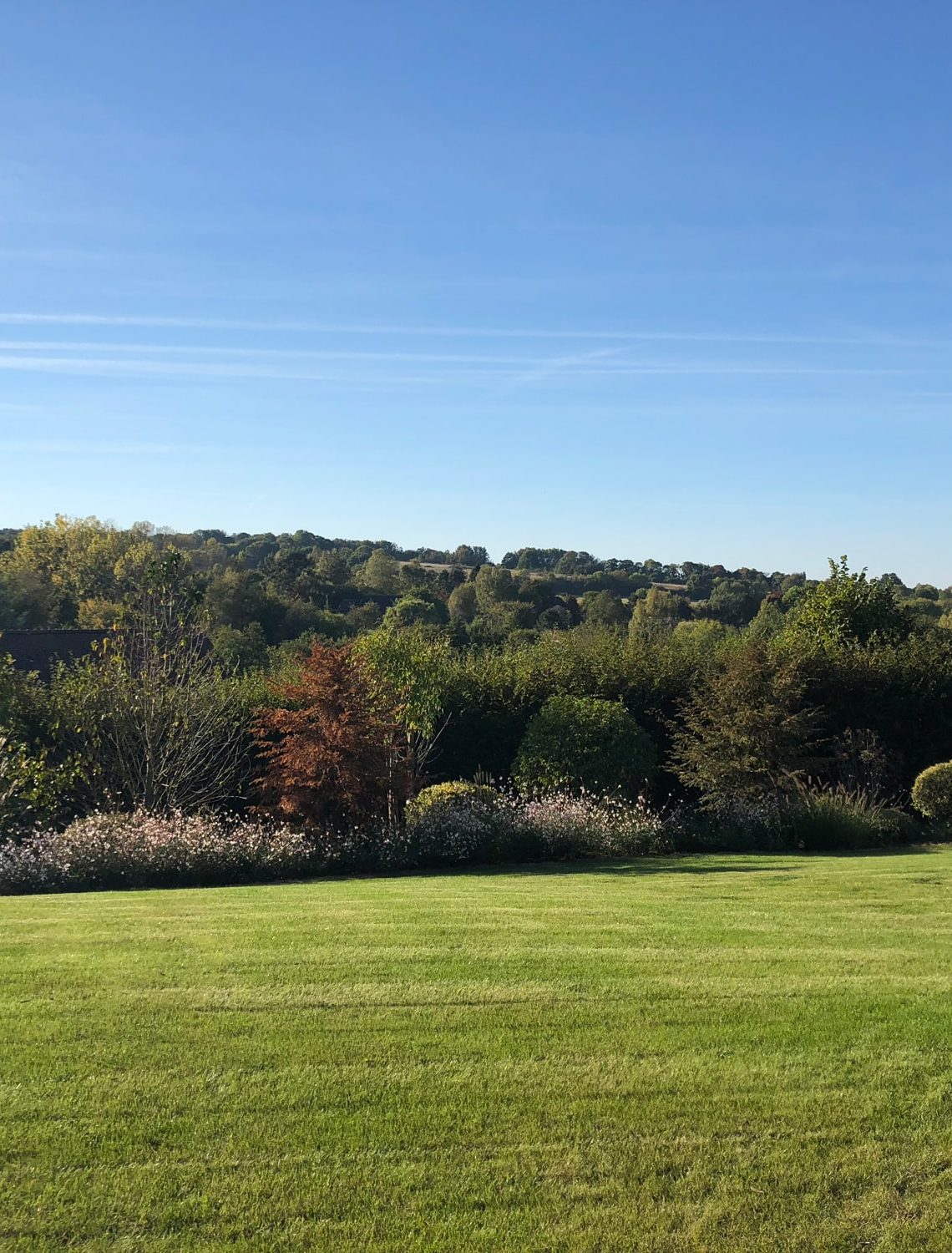 Les grands espaces du jardin à l'horizon